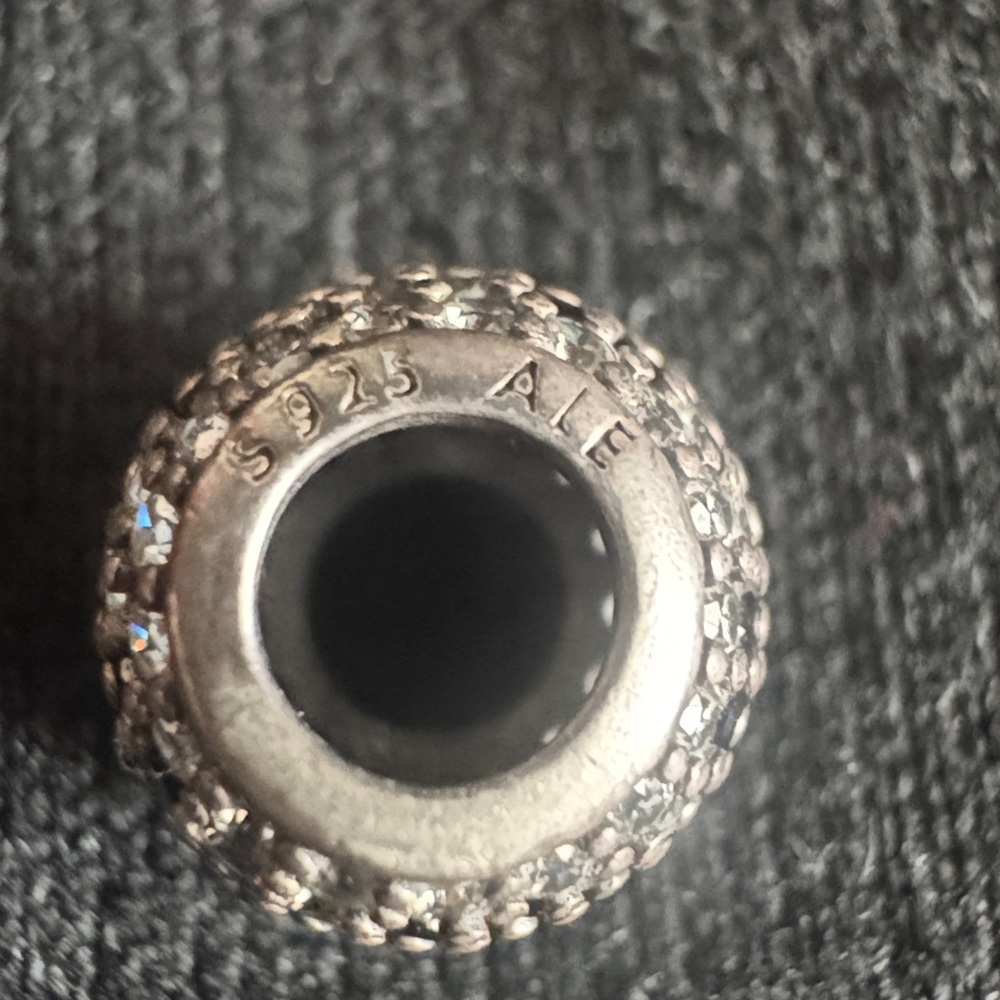 PANDORA ALE STERLING SILVER 925 SHIMMERING BLACK BLOSSOM CHARM BEAD - Picture 3 of 4